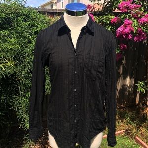 Gap Like New Black Fitted Boyfriend Button Shirt